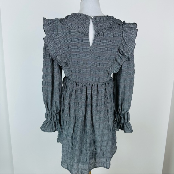 Moon River Ruffle Gingham Babydoll Mini Dress Coquette Fashion Size Small - Picture 8 of 10